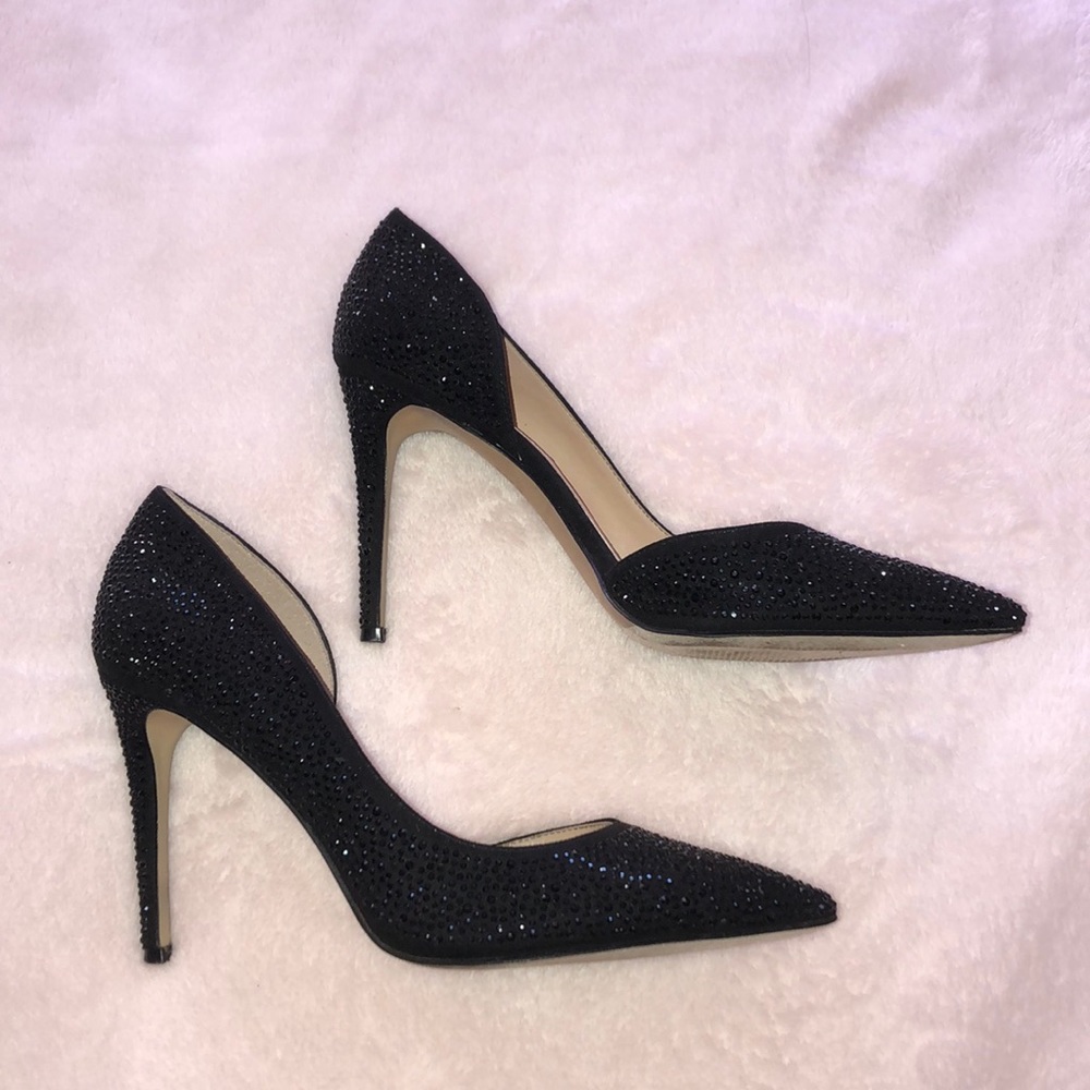 Gorgeous Sparkly Black Rhinestone Heels INC